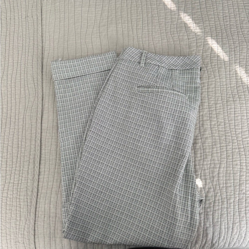 White and black Plaid Dress Pants Cropped Ankle Length 10